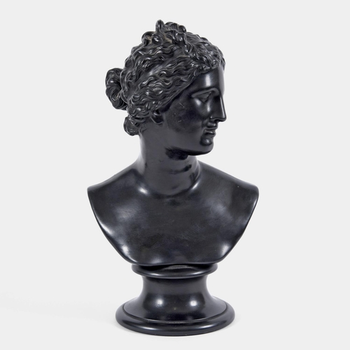 823 - RARE 19THC WEDGWOOD BASALT BUST - VENUS. A 19thc large basalt bust of Venus, raised on a socle base.... 