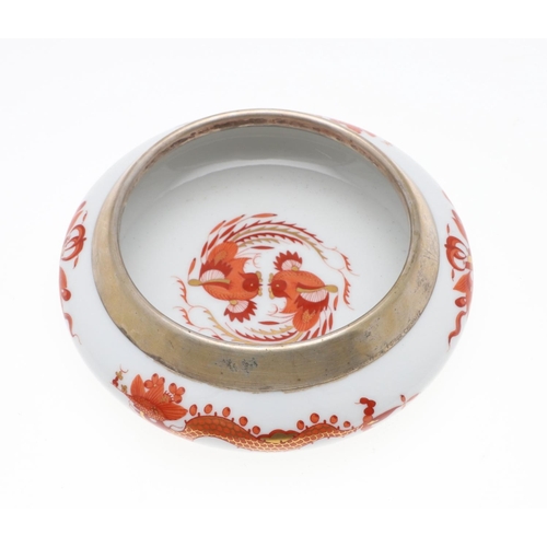 827 - COLLECTION OF MEISSEN PORCELAIN INCLUDING DISH WITH SILVER RIM. Various 20thc items, including a cir... 