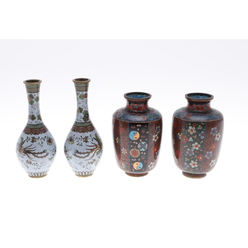 836 - COLLECTION OF JAPANESE CLOISONNE. A large mixed lot including a small pair of vases designed with fl... 