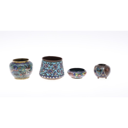 836 - COLLECTION OF JAPANESE CLOISONNE. A large mixed lot including a small pair of vases designed with fl... 