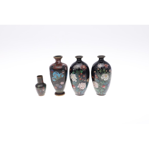 836 - COLLECTION OF JAPANESE CLOISONNE. A large mixed lot including a small pair of vases designed with fl... 