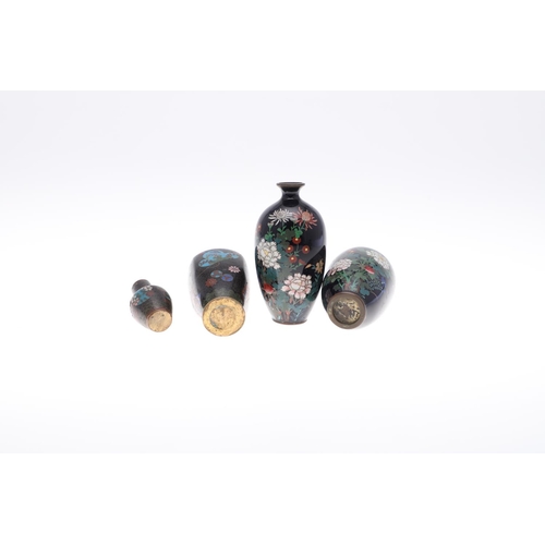 836 - COLLECTION OF JAPANESE CLOISONNE. A large mixed lot including a small pair of vases designed with fl... 