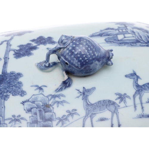 837 - 18THC CHINESE BLUE & WHITE PORCELAIN TUREEN, COVER & MATCHING DISH. Qianlong period (1736-1795), the... 