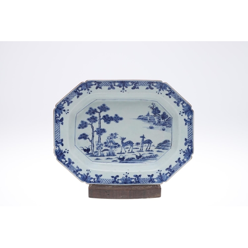 837 - 18THC CHINESE BLUE & WHITE PORCELAIN TUREEN, COVER & MATCHING DISH. Qianlong period (1736-1795), the... 