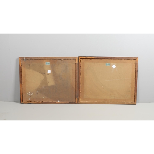 845 - PAIR OF 19THC FRAMED CHINESE PAINTINGS OF CANTON - FRENCH RETAIL LABELS, 'A TEISSEIRE PARIS'(2). A p... 