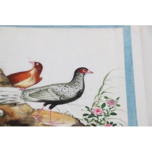 846 - AN ALBUM OF 19THC CHINESE PITH PAINTINGS. An interesting 19thc album with 11 pith paintings, each wi... 