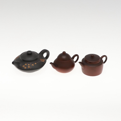 860 - CHINESE YIXING STONEWARE TEAPOTS. Probably Republic Period, Including two miniature stoneware teapot... 