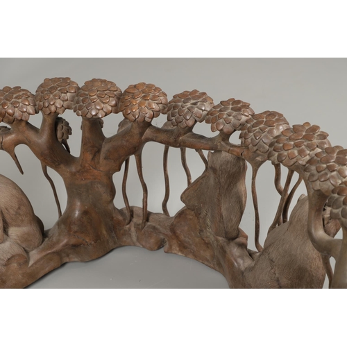 888 - UNUSUAL LARGE CARVED WOODEN TABLE - MONKEY'S. Possibly Japanese or Far Eastern, a large and unusual ... 