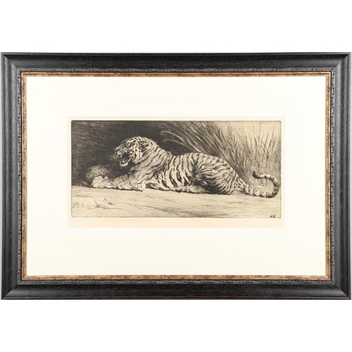 365 - HERBERT THOMAS DICKSEE (1862-1942). THE KILL. Etching with drypoint, signed in pencil
20.5 x 45cm.  ... 