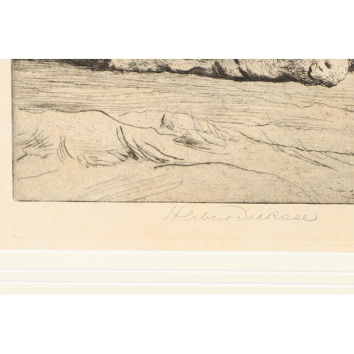 365 - HERBERT THOMAS DICKSEE (1862-1942). THE KILL. Etching with drypoint, signed in pencil
20.5 x 45cm.  ... 