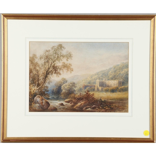 369 - THOMAS BAKER OF LEAMINGTON (1809-1864). VIEW IN WALES. Signed, watercolour and pencil
26 x 37cm.;
wi... 