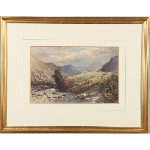 369 - THOMAS BAKER OF LEAMINGTON (1809-1864). VIEW IN WALES. Signed, watercolour and pencil
26 x 37cm.;
wi... 