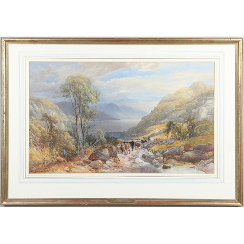 371 - JAMES BURRELL SMITH (1822-1897). LOCH FYNE, ARGYLESHIRE. Signed and dated 1879, watercolour heighten... 