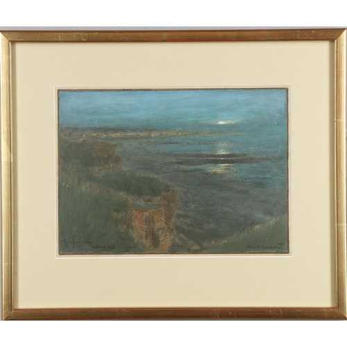 377 - ALBERT GOODWIN, RWS (1845-1932). THE RISING MOON ON GALLEY HILL, LOOKING TOWARDS ST LEONARDS. Signed... 