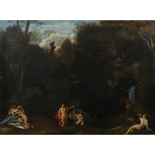 397 - ANDREA LOCATELLI (1695-1741). Follower of. DIANA AND HER NYMPHS SURPRISED BY ACTAEON. Oil on canvas
... 