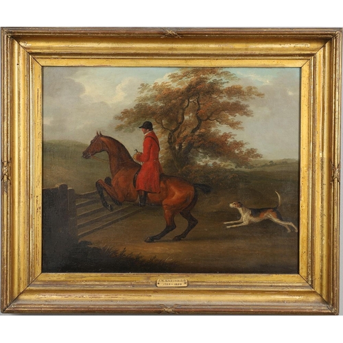 402 - JOHN NOST SARTORIUS (1759-1828). HUNTSMAN AND HOUND AT A GATE; HUNTSMAN AND HOUNDS PURSUING A FOX. A... 