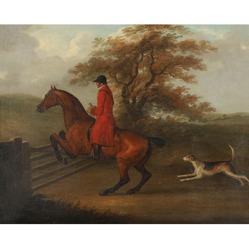 402 - JOHN NOST SARTORIUS (1759-1828). HUNTSMAN AND HOUND AT A GATE; HUNTSMAN AND HOUNDS PURSUING A FOX. A... 