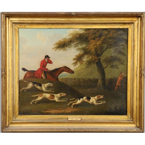 402 - JOHN NOST SARTORIUS (1759-1828). HUNTSMAN AND HOUND AT A GATE; HUNTSMAN AND HOUNDS PURSUING A FOX. A... 