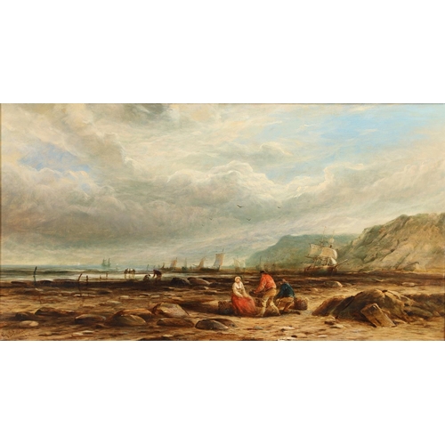 412 - GEORGE DODGSON CALLOW (1929-1875). FISHERFOLK AT LOW TIDE, POSSIBLY ON THE ISLE OF WIGHT. A pair, bo... 