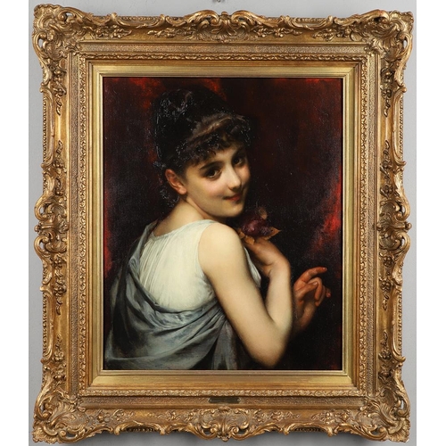 433 - ETIENNE ADOLPHE PIOT (1831-1910). THE FRAGRANT BLOOM OF WOMANHOOD. Signed, oil on canvas
54.5 x 44.5... 