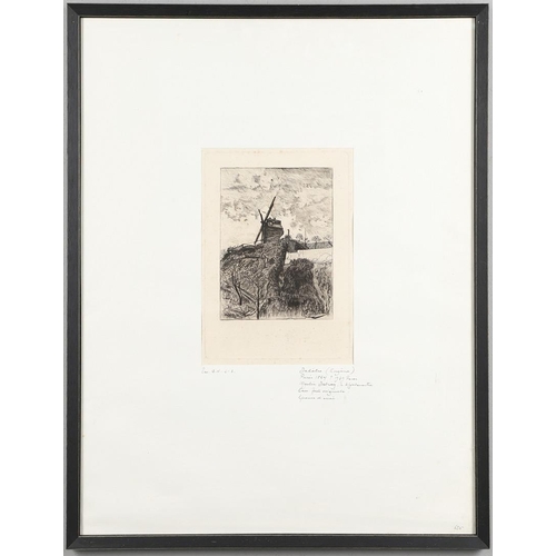 440 - A GROUP OF SIX MODERN PRINTS. (d) Comprising `Portrait de Signac`, aquatint by Victor Joseph Roux Ch... 