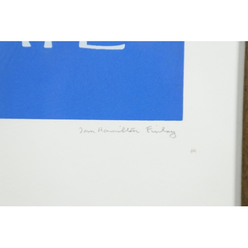 453 - IAN HAMILTON FINLAY (1925-2006). EVENING/SAIL: EVENING WILL COME THEY WILL SEW THE BLUE SAIL. (d) Sc... 