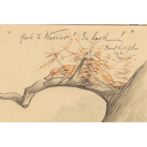 458 - BASIL NIGHTINGALE (1864-1940). 'HARK TO HARRIER! GO HARK! Signed, dated `Copyright 1920`, inscribed ... 