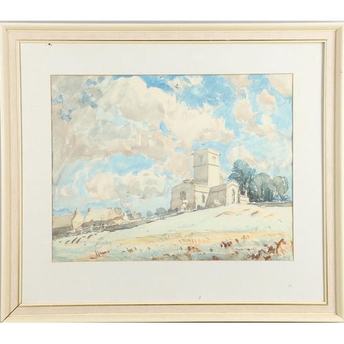 461 - ARTHUR HENRY KNIGHTON HAMMOND (1875-1970). A RURAL CHURCH. (d) Signed, inscribed `IRIS [deleted] MUM... 