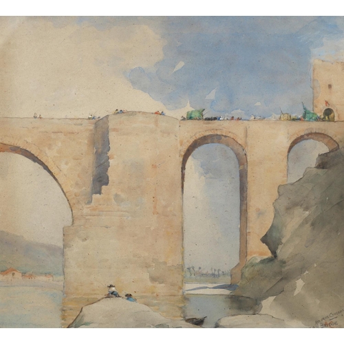 462 - ARDERNE CLARENCE (1882-1966). ALCAZAR BRIDGE, TOLEDO. (d) Signed with initials, bears signature and ... 