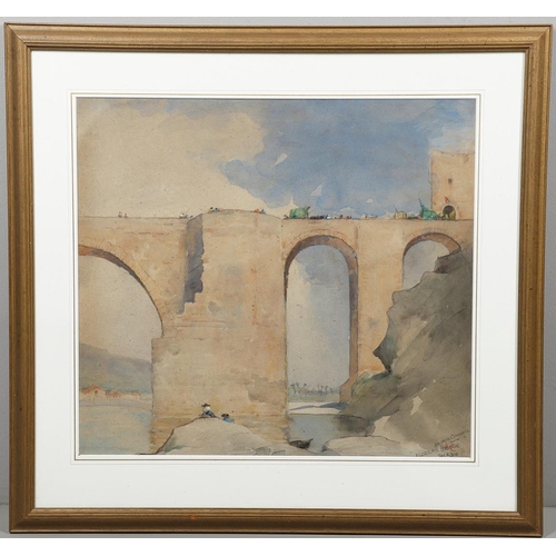 462 - ARDERNE CLARENCE (1882-1966). ALCAZAR BRIDGE, TOLEDO. (d) Signed with initials, bears signature and ... 