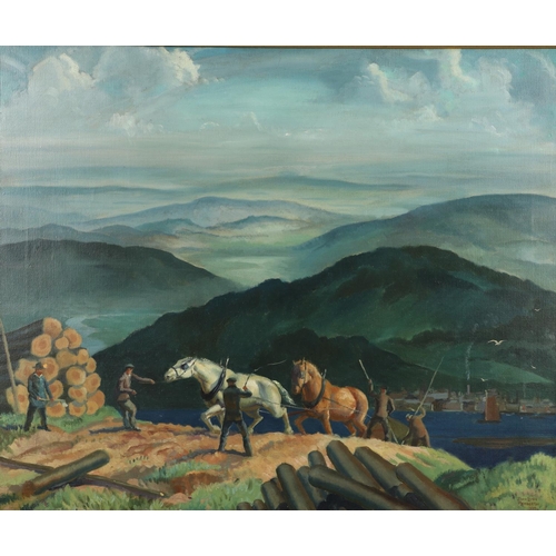 507 - JOHN LOFTUS LEIGH-PEMBERTON (1911-1997). TIMBER HORSES, TASMANIA. (d) Signed and dated 1934, also si... 