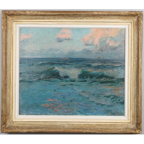 509 - JULIUS OLSSON (1864-1942). PORTHMINSTER BEACH. Signed, oil on canvas
49.5 x 59.5cm.  *CR  A few chip... 