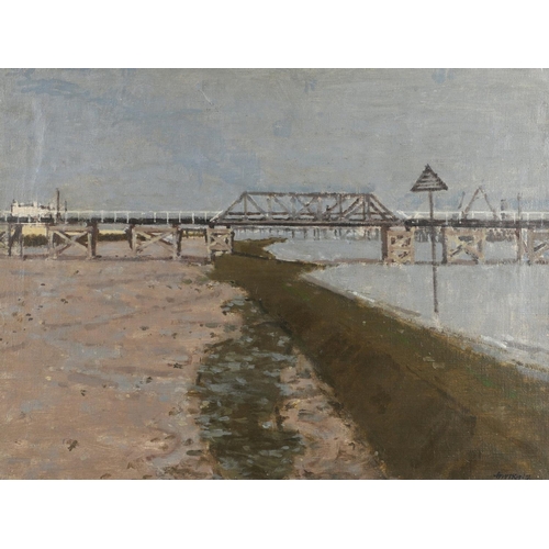 512 - WILLIAM BROOKER, ARA (1918-1983). CANVEY ISLAND. (d) Signed and dated 56, oil on canvas
44.5 x 60cm.... 