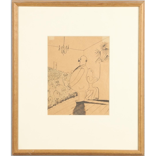 534 - JOHN NASH, CBE, RA (1893-1977). THE RECITAL. (d) Ink drawing, studio stamp on reverse of frame
19.5 ... 