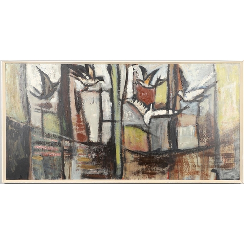 553 - TONY O'MALLEY (1913-2003). APRIL LANDSCAPE - ST IVES. (d) Signed and titled and dated 1962 verso, oi... 