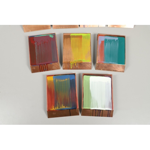 558 - CIARAN LENNON (B.1947). COLOUR COLLECTION. (d) Nine, oil on shaped copper tablets, one with scratche... 