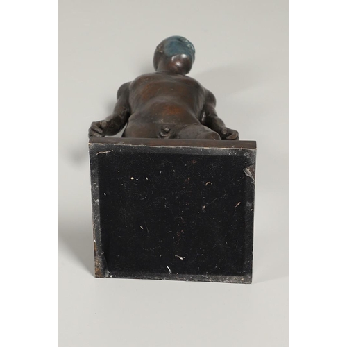 566 - ANTHONY SCOTT (B.1968). WARRIOR, BLUE FACE. (d) Bronze, from the edition of 6, warm dark brown patin... 