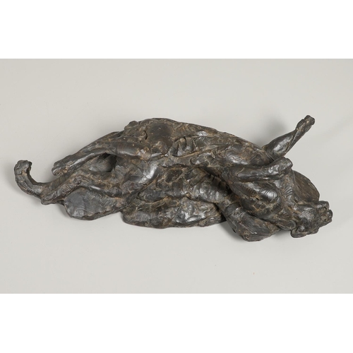 571 - DYLAN LEWIS (SOUTH AFRICA, B.1964). AWAKENING LEOPARD. Bronze, brown patina, signed and numbered `1/... 