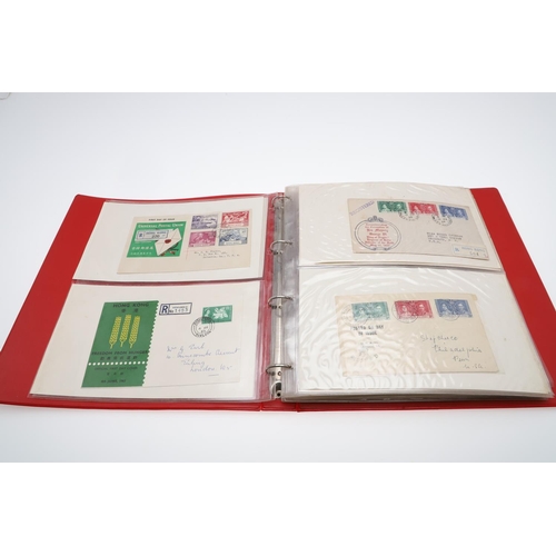 584 - RARE FIRST DAY COVERS INCLUDING HONG KONG & ANTARCTIC TREATY. A red folder with various unusual firs... 