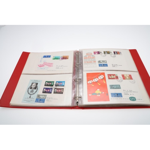 584 - RARE FIRST DAY COVERS INCLUDING HONG KONG & ANTARCTIC TREATY. A red folder with various unusual firs... 