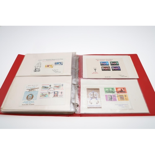 584 - RARE FIRST DAY COVERS INCLUDING HONG KONG & ANTARCTIC TREATY. A red folder with various unusual firs... 