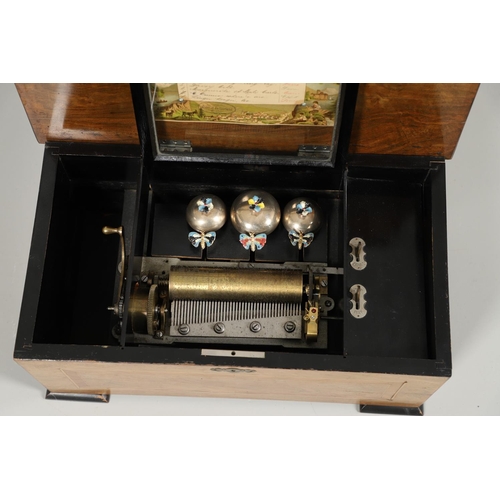 588 - VICTORIAN SWISS MUSIC BOX - 8 AIRS, 'BELLS IN SIGHT'. A late Victorian music box, with an eight air ... 