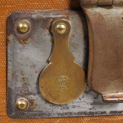 590 - VINTAGE GERMAN CABIN TRUNK 'ROHRPLATTENFOFFER' - ERSKINE & SONS BELFAST. An early 20thc dome top cab... 