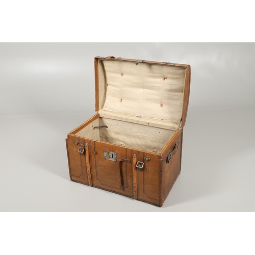 590 - VINTAGE GERMAN CABIN TRUNK 'ROHRPLATTENFOFFER' - ERSKINE & SONS BELFAST. An early 20thc dome top cab... 