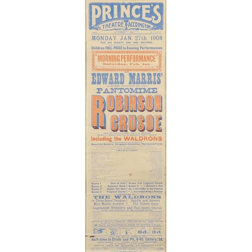 600 - VINTAGE THEATRE POSTERS - THEATRE ROYAL, PLYMOUTH & PRINCESS THEATRE ACCRINGTON. Including a poster ... 