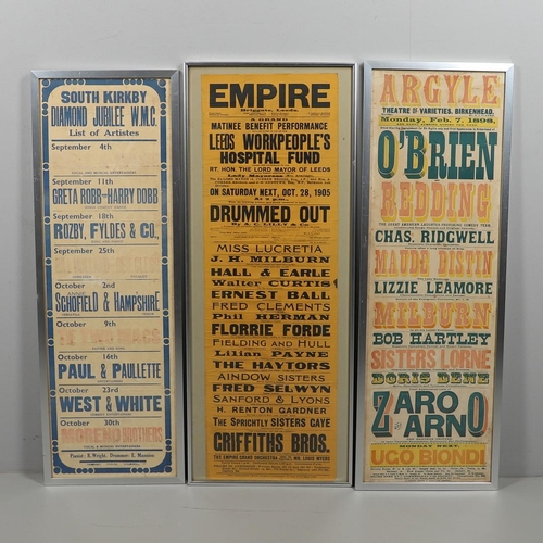 603 - VINTAGE EARLY THEATRE POSTERS - SOUTH KIRKBY, BIRKENHEAD & LEEDS. Three large vintage posters includ... 