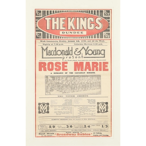 605 - VINTAGE THEATRE POSTERS - HIPPODROME BURY, TIVOLI DUBLIN & THE KINGS DUNDEE. A large framed poster f... 