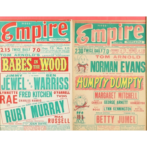 608 - VINTAGE THEATRE POSTERS - EMPIRE LIVERPOOL, NOTTINGHAM, NEWCASTLE & MANCHESTER. Including a single p... 