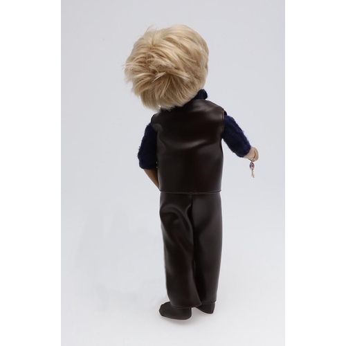 618 - VINTAGE BOXED SASHA DOLL - TRENDON LTD. The large doll with blond hair, and dressed in a leather wai... 