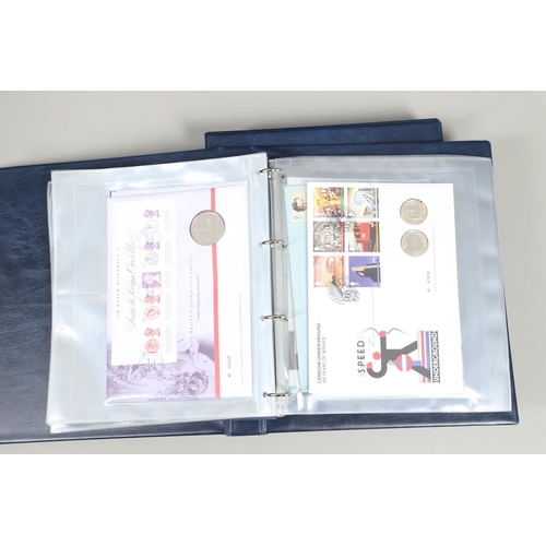 623 - ALBUMS OF COIN & NOTE COVERS - STAMP INTEREST, SOME SILVER. Six albums of note and coin covers, incl... 